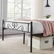preview thumbnail 6 of 17, 3-pieces Platform Bed Frame and Glass Top Nightstands Set of 2