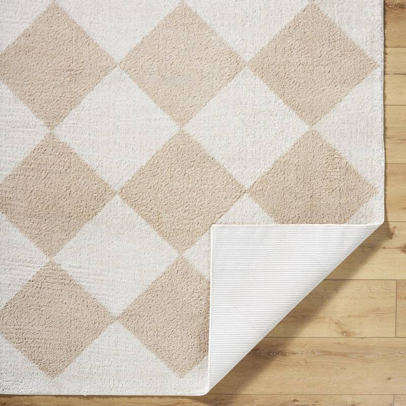 Livabliss Scandinavian Fossay Shag Diamond Washable Area Rug
