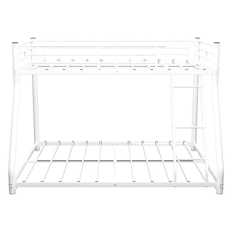 Metal Bunk Bed Twin Over Full Size with Removable Stairs