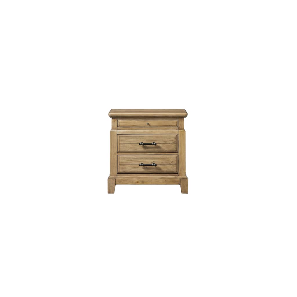2 Drawer Nightstand w/ Tray - Caramel Finish