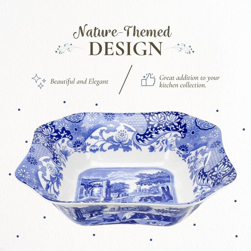 Spode Blue Italian Square Serving Bowl - 9.5 in