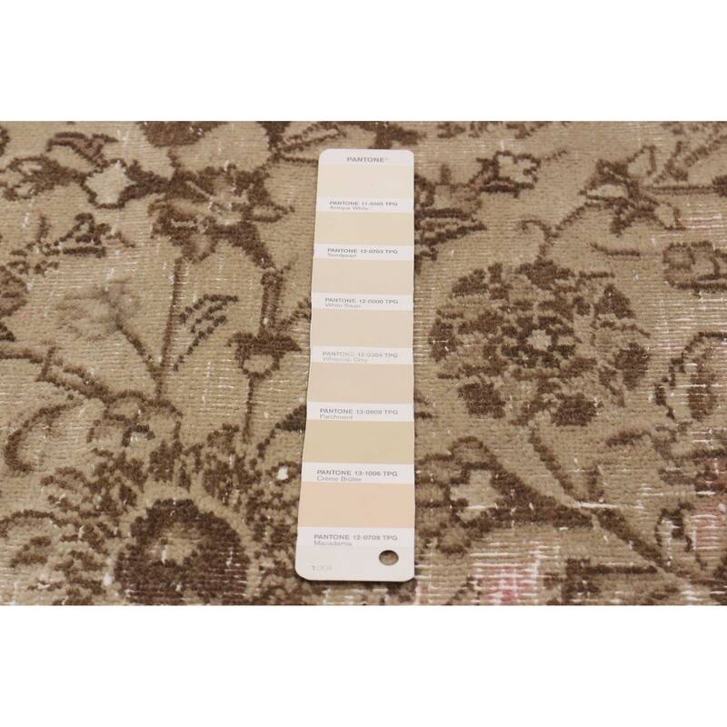 ECARPETGALLERY Hand-knotted Antalya Vintage Khaki Wool Rug - 9'6 x 12'2