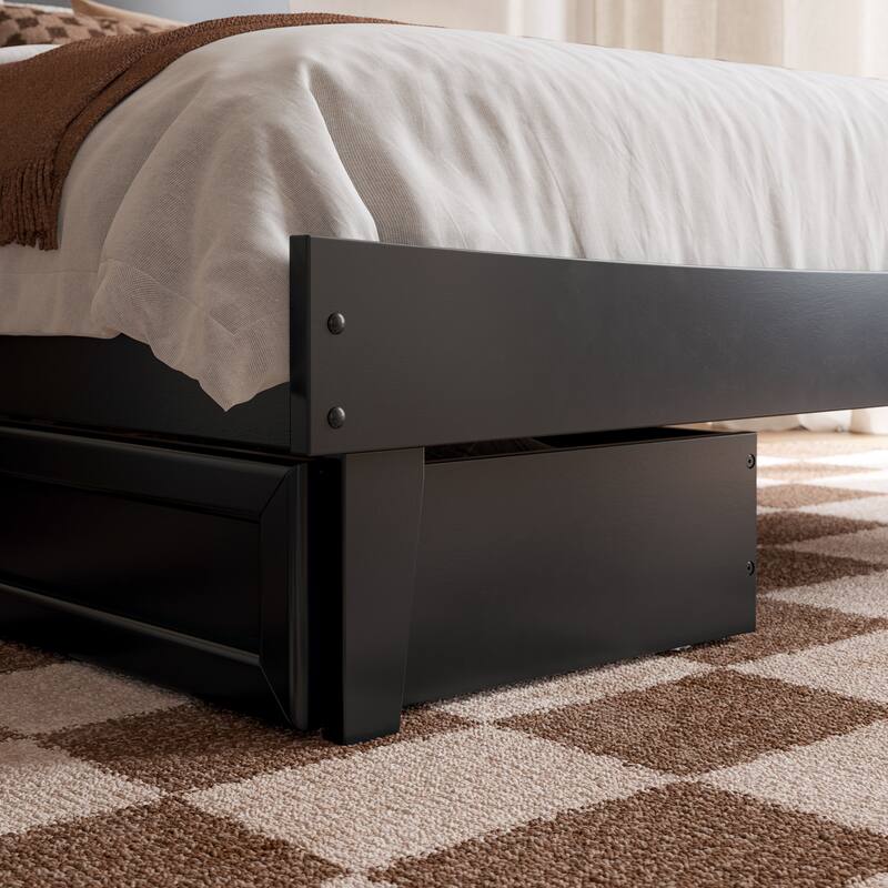 Phoenix Wood Platform Bed with Storage Drawers