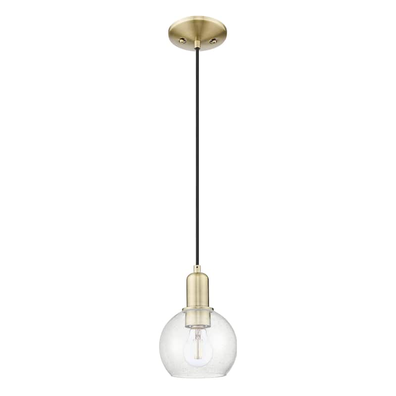 Innovations Lighting Endless Possibilities Arcadia - Athens - 1 Light 6" Cord Hung Mini Pendant - Antique Brass/Seedy