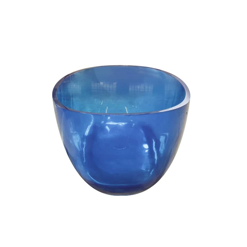 65 in.W Solid Surface Freestanding Flatbottom Soaking Bathtub in Blue - 65.2" x 29.7"