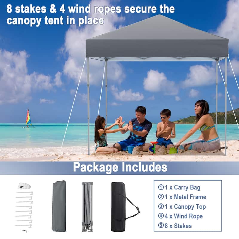 Gymax Patio 6.6 x 6.6ft Outdoor Pop-up Canopy Tent Portable Sun