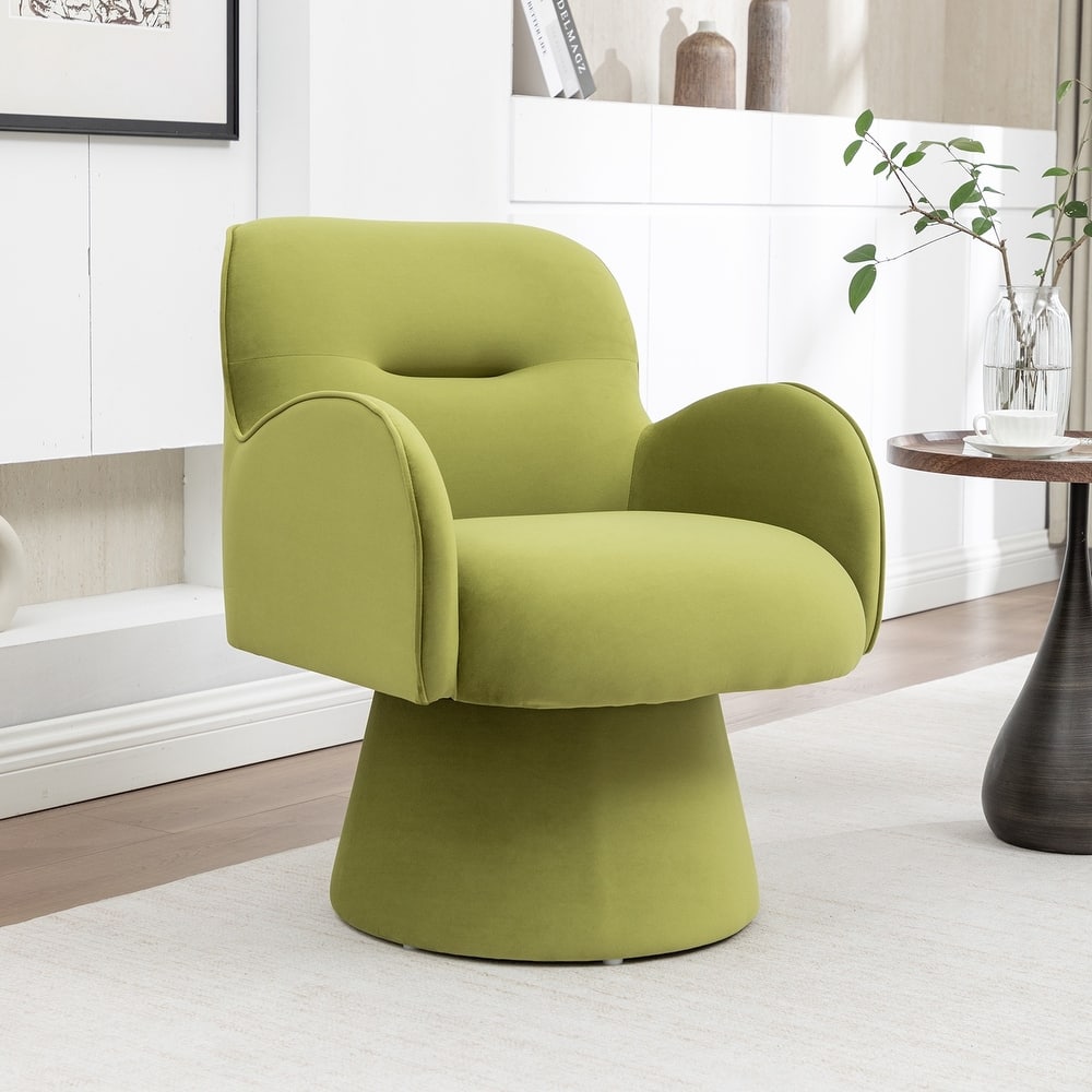 SEYNAR Modern Glam Velvet 360 Degree Swivel Armchair