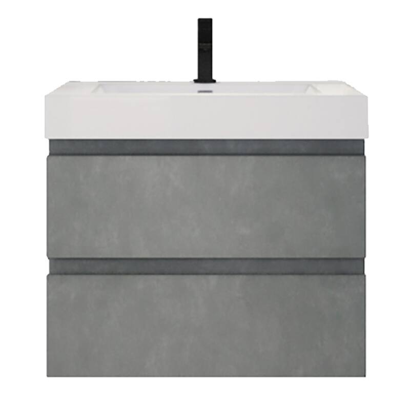 Baillie 30'' Wall-Mounted Vanity with Reinforced Acrylic Sink - 30''Width - Cement Gray