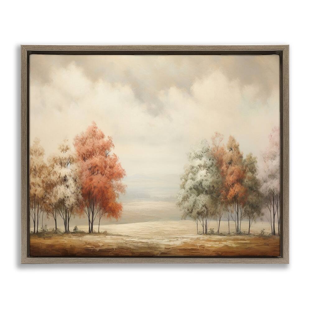 Stupell Muted Autumn Treeline Framed Floater Canvas Wall Art Design By Franklyn Gregory