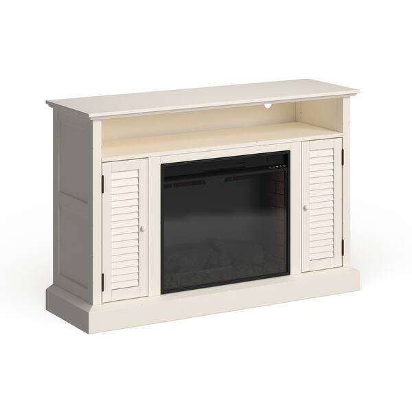 Shop Copper Grove Arendsee White Electric Fireplace Media Console