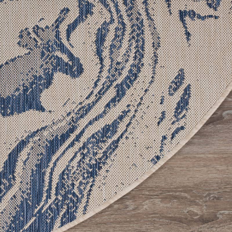 Tides Coastal Abstract Performance Indoor/Outdoor Area Rug by Sevita