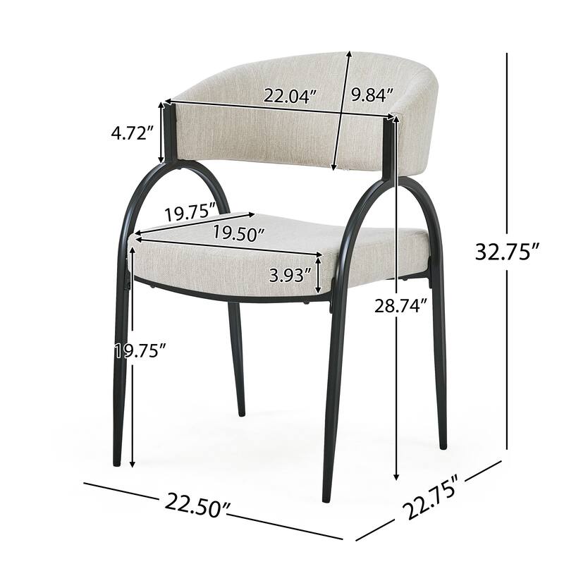 Naci Modern Fabric Dining Chairs With Curved Backrest by Christopher Knight Home