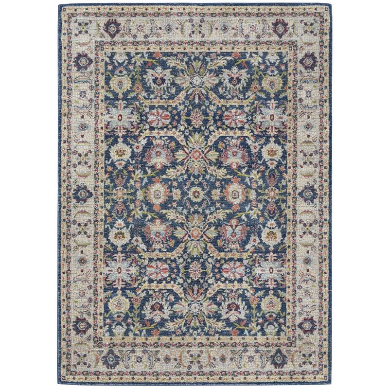 Hunod Power Loomed Distressed Floral Traditional Non Skid Area Rug By HomeRoots - 90' X '63' X '0.5