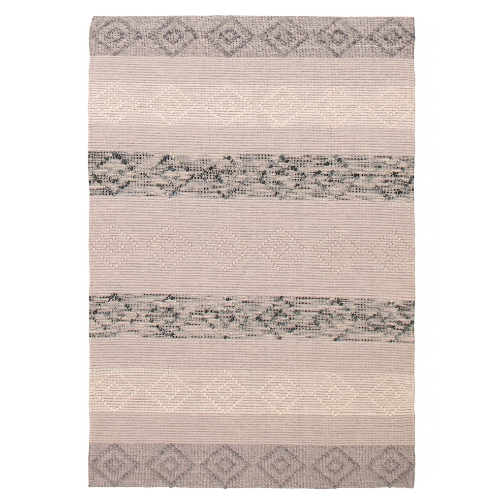 ECARPETGALLERY Braid weave Sienna Grey Wool Rug - 6'2 x 9'0