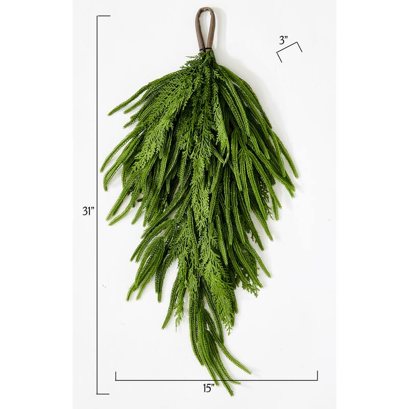 31" Artificial Christmas Spruce Cedar Teardrop Swag - 31