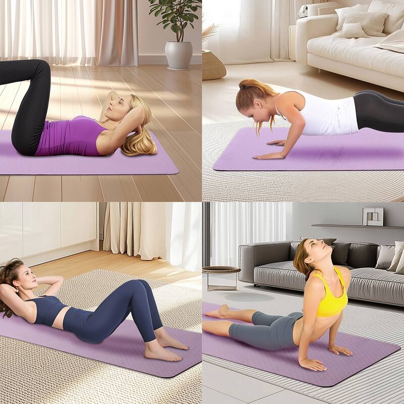 72"x24" Non-Slip TPE Yoga Mat, Exercise Mat for Pilates and Home
