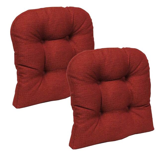 Gripper Non-Slip 17" x 17" Omega Tufted Chair Cushions, Set of 2 - Flame