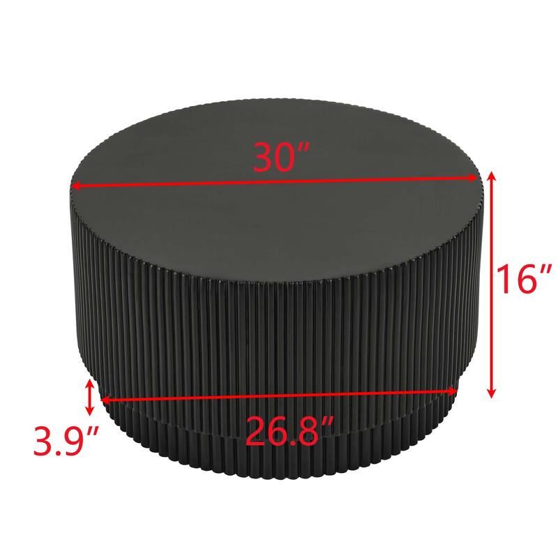 15.72 inch H barrel coffee table