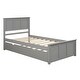 preview thumbnail 6 of 7, Twin Platform Kids Bed with Trundle, Solid Wood Frame, Space-Saving Design, Trundle Can Be Placed on Either Side, Grey