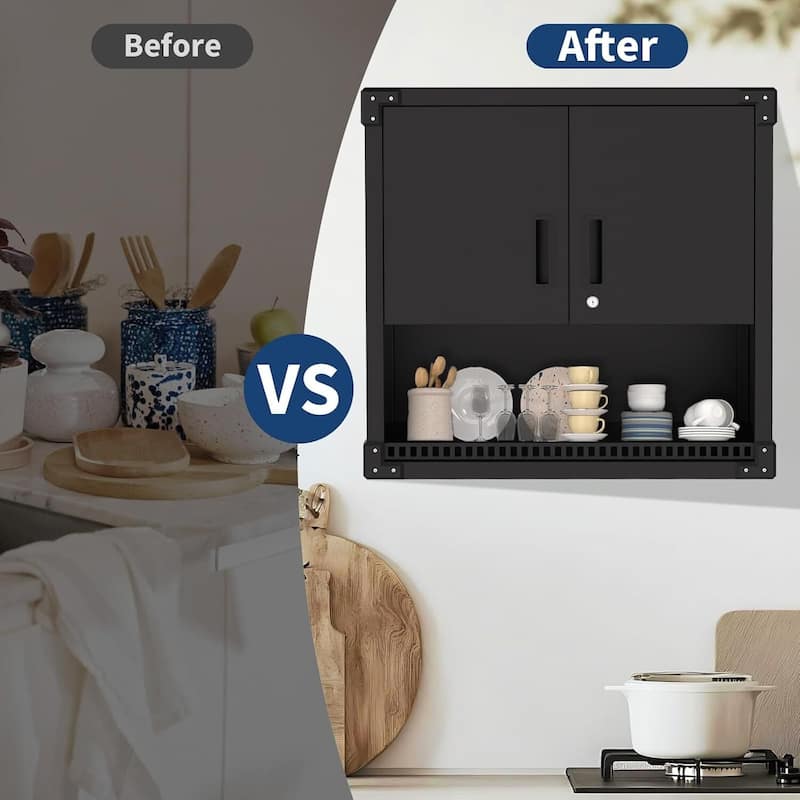 Heavy Duty Wall Hanging Storage Cabinet for Garage, Workshop - N/A