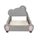 preview thumbnail 59 of 57, Velvet Platform Bed with Bear Shaped Headboard