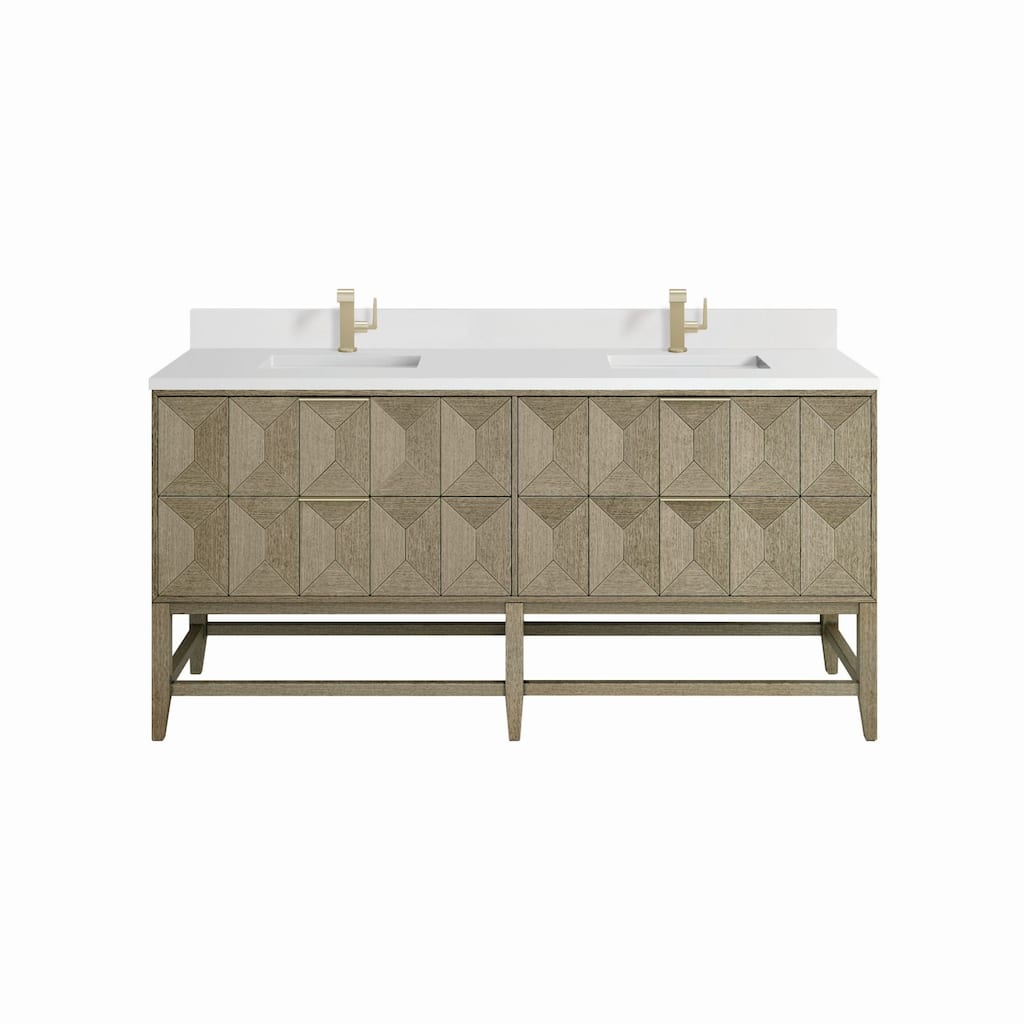 James Martin Vanities D100-V72-1WZ Emmeline 72" Double Basin Ash Wood