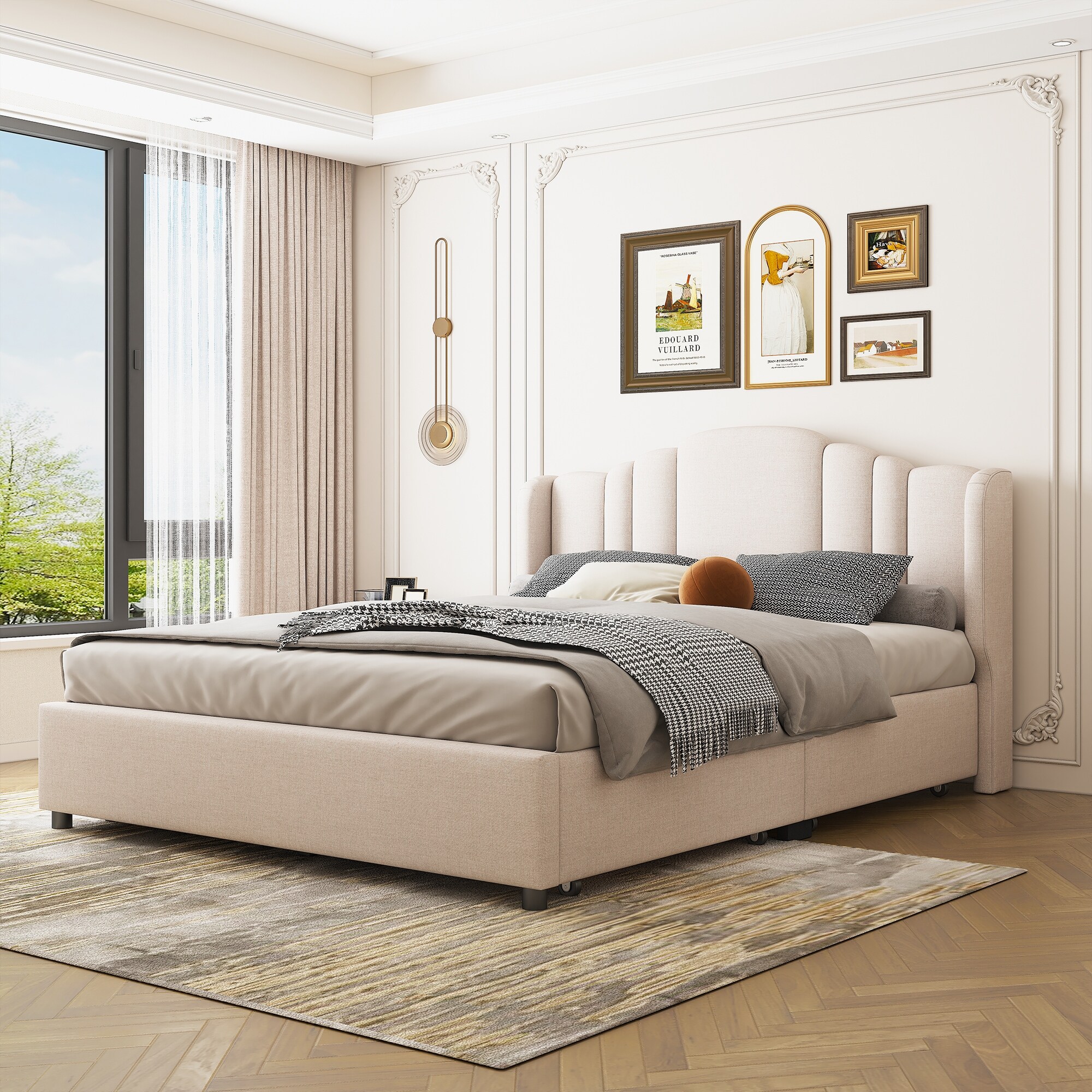 Wulff velvet upholstered clearance platform bed