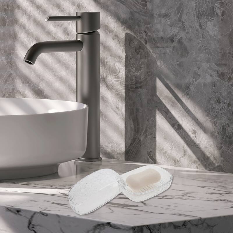 Waterproof with Cover Soap Holder for Bathroom 5.51"x4.13"x2.52" 1 Pc - Clear