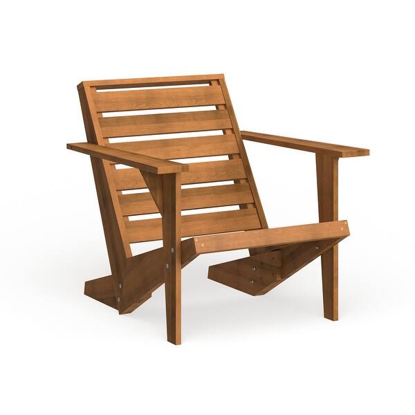 slide 8 of 8, SAFAVIEH Outdoor Living Lanty Adirondack / Natural 29.5"x31.9"x28.4"