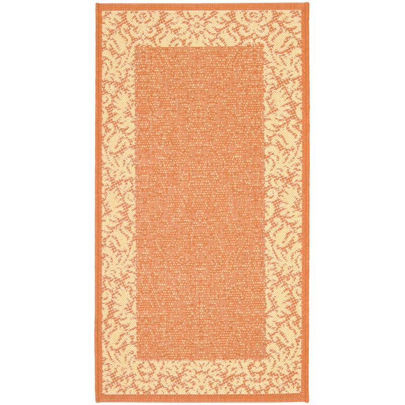 SAFAVIEH Courtyard Peggie Indoor/ Outdoor Patio Backyard Rug - 2' x 3'7" - Terracotta/Natural