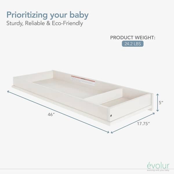 dimension image slide 0 of 2, Evolur I Modern Changing Tray I Lasting Quality