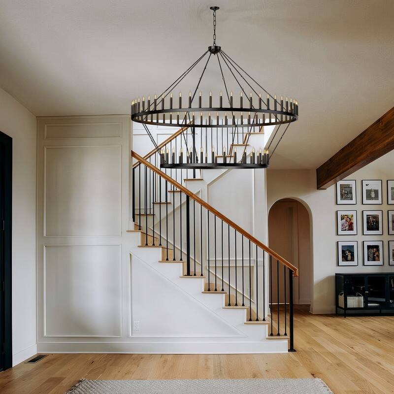 Large Wagon Wheel Chandelier,Round High Ceiling Chandeliers