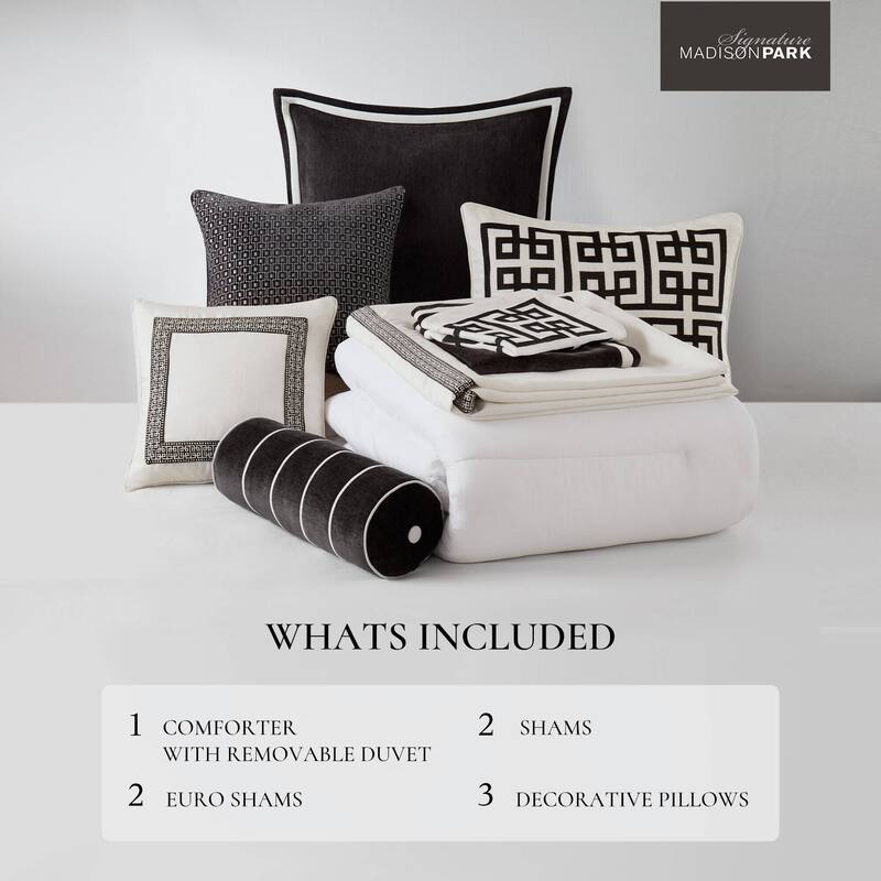 Madison Park Signature Jarvis Embroidery Oversized Duvet Style Comforter Set