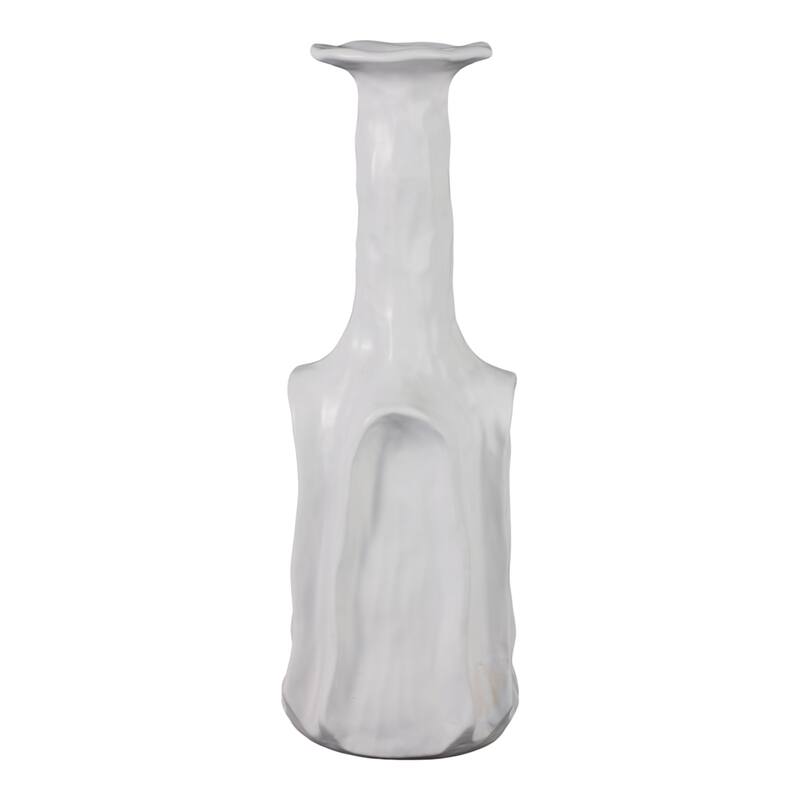 Decorative Vase - White Ceramic Sleek Design