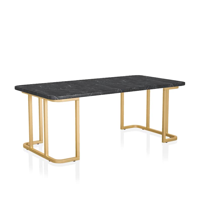Deeanne Contemporary 47-inch Faux Marble Coffee Table by Furniture of America - Black