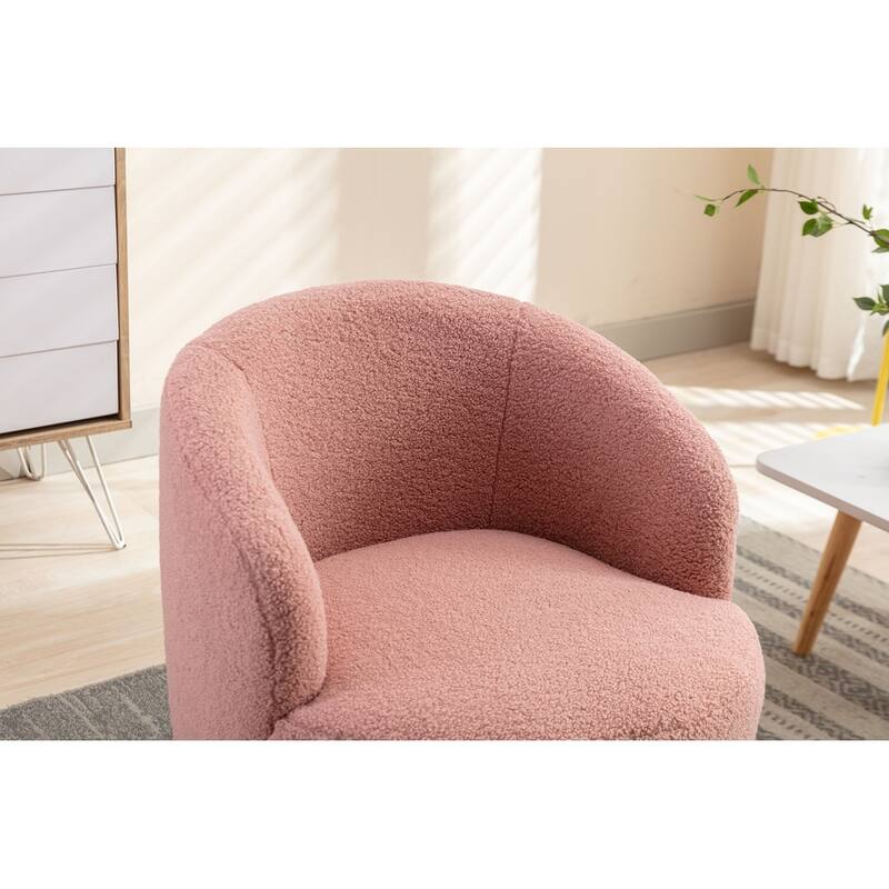 Teddy Fabric Swivel Accent Armchair Barrel Chair