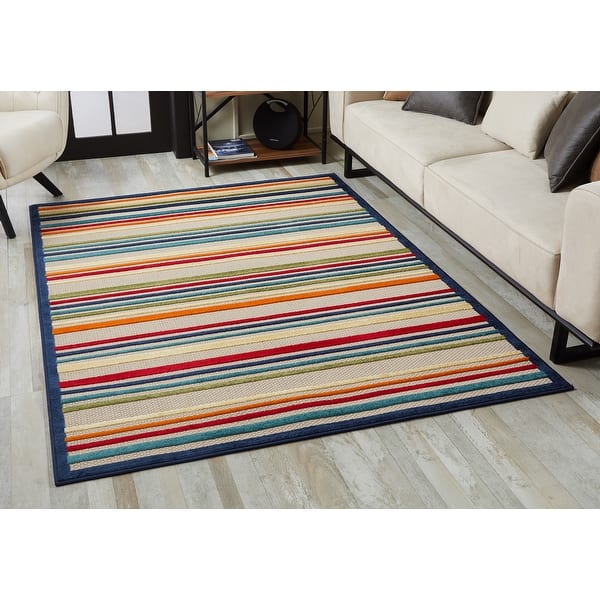 Omani Rugs Domani Napa Summer Stripe Indoor/ Outdoor Rug - Bed Bath & Beyond ...
