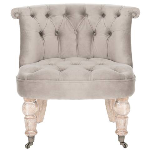 Safavieh Carlin Mushroom Taupe Tufted Chair - 26.4" x 24.2" x 27"