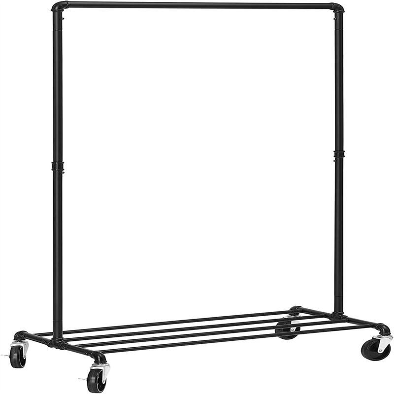 39.4 Inch Clothing Rack with Storage Shelf - 19.3"D x 39.4"W x 64.2"H - Balck