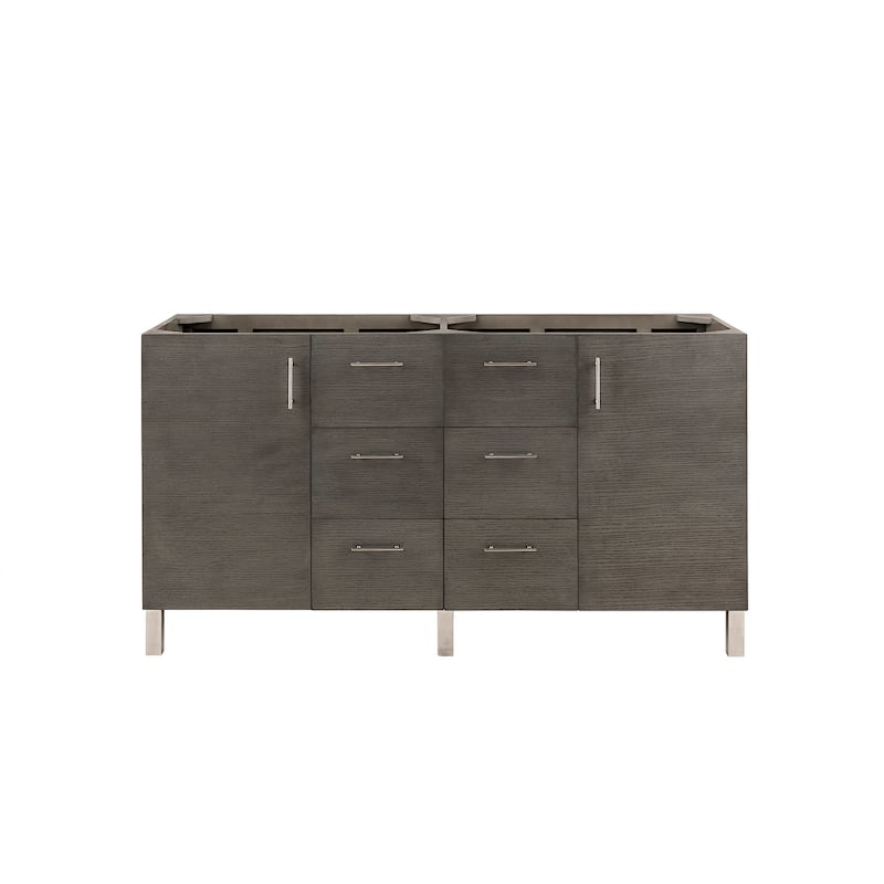 James Martin Vanities Metropolitan 60" Double Vanity, Silver Oak - Silver Oak Cabinet Base Only - No Top