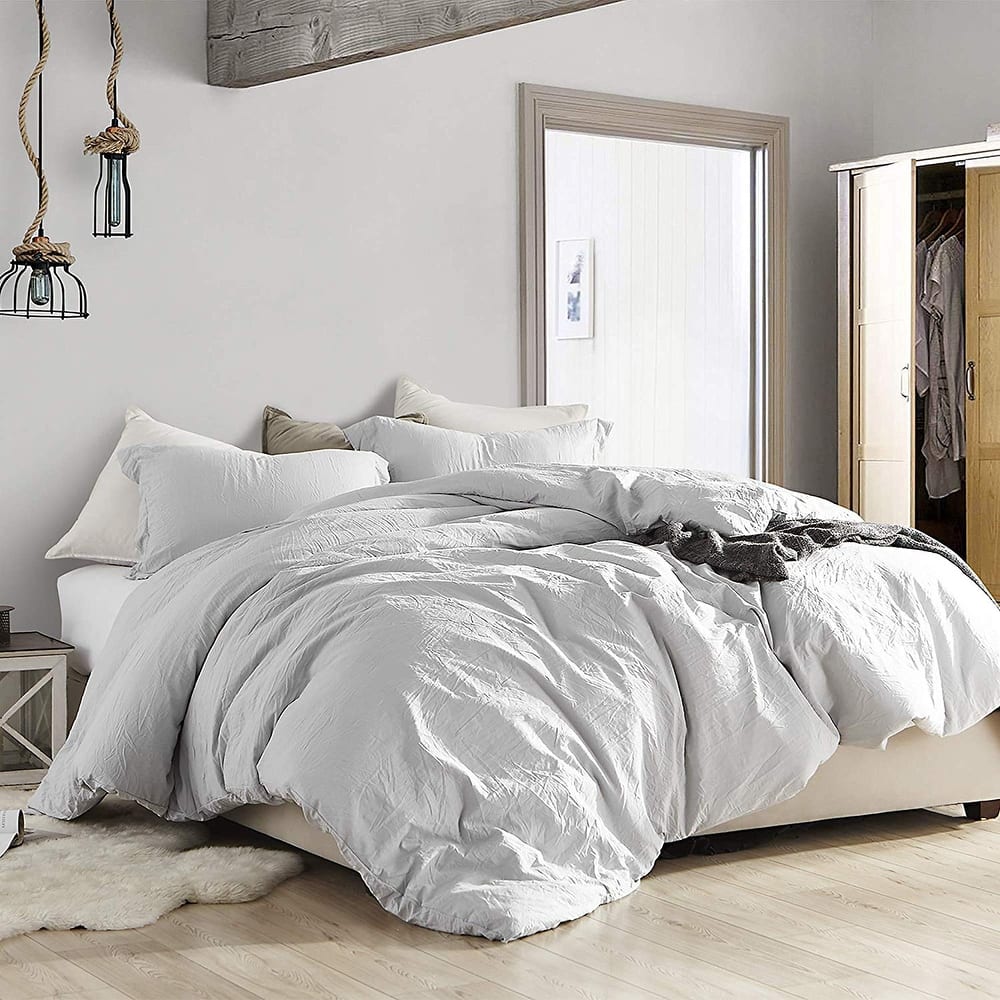 Natural Loft King Solid Duvet Cover Set