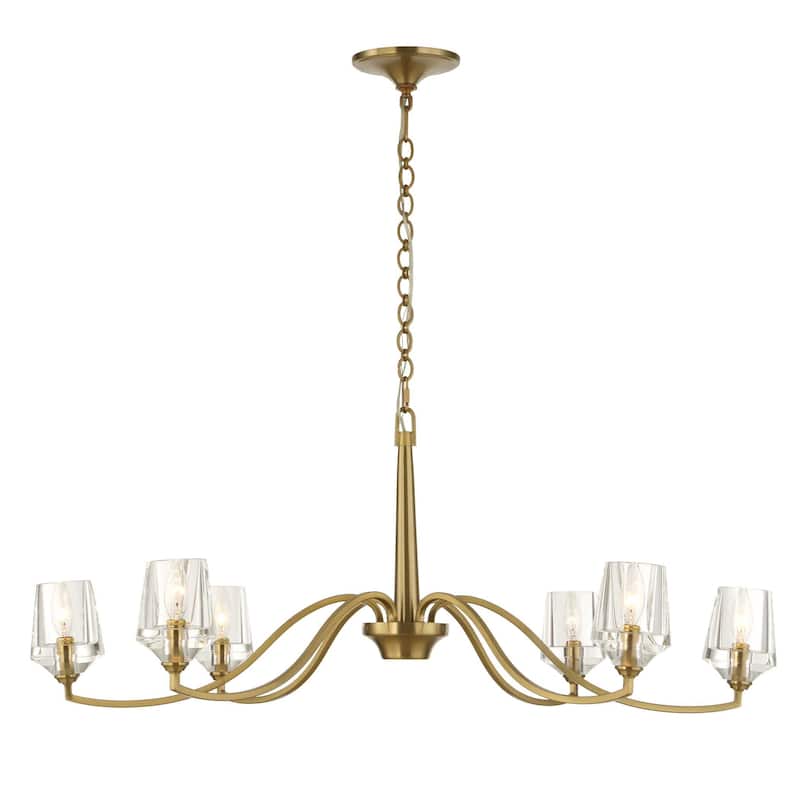 Uttermost Barcelona 6 Light Brass Chandelier - 40.25"W x 40.25"D x 15.5"H