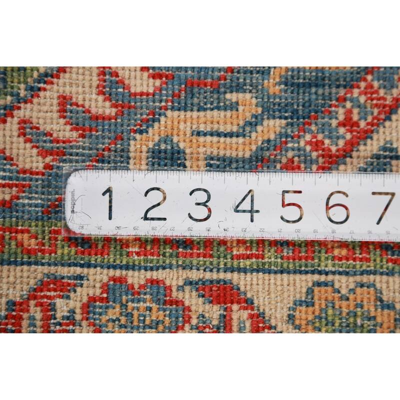 Turquoise Kazak Foyer Rug Hand-Knotted Wool Carpet - 2'8"x 4'1"