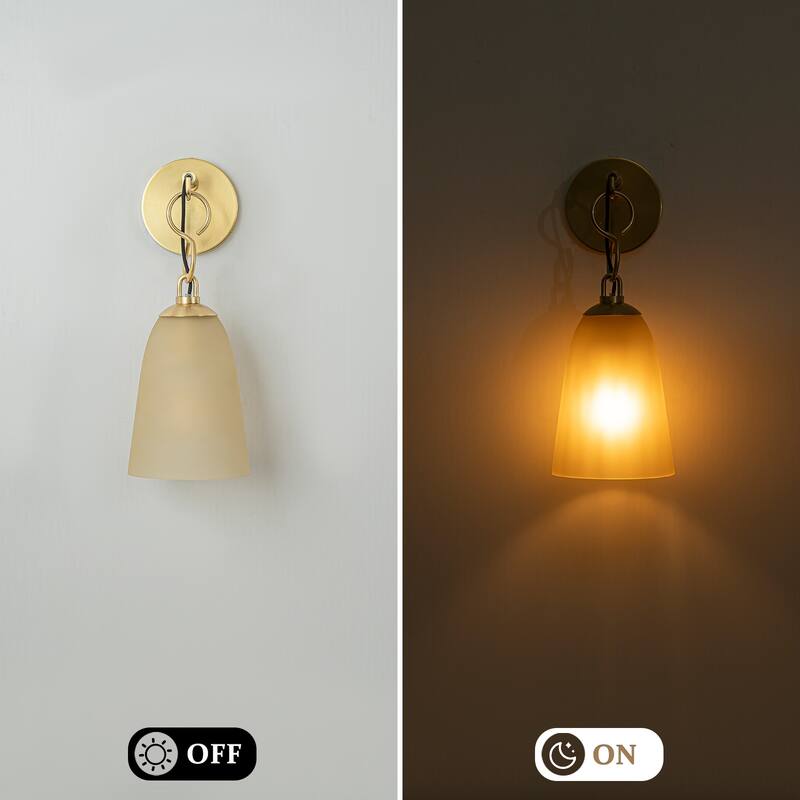 Modern 1-Light Wall Sconce with Long Bell Glass Shade Lighting