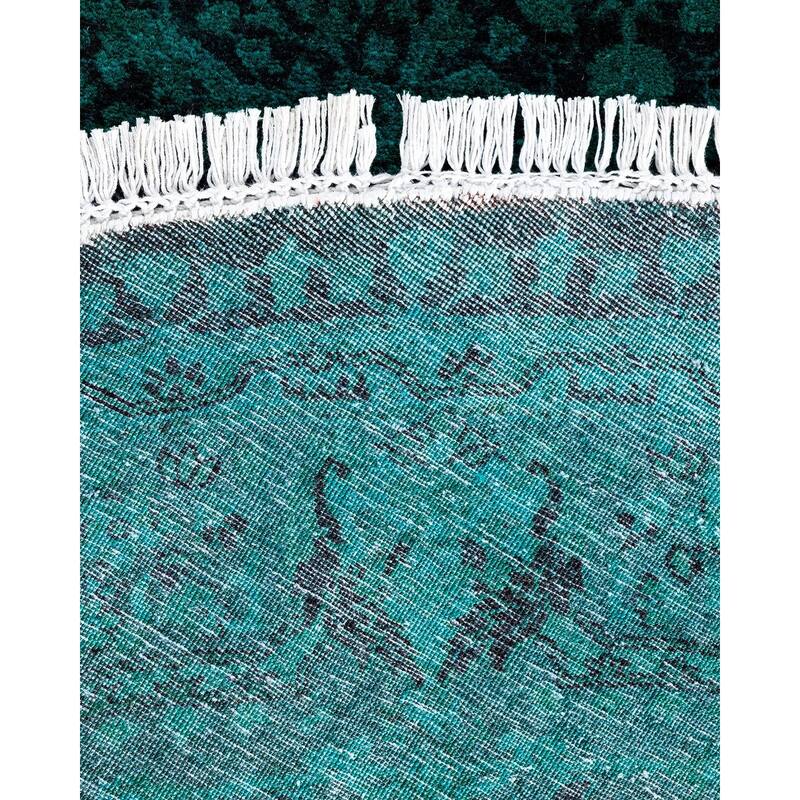 Fine Vibrance, One-of-a-Kind Hand-Knotted Area Rug - Green, 6' 1" x 6' 1" - 6' 1" x 6' 1"