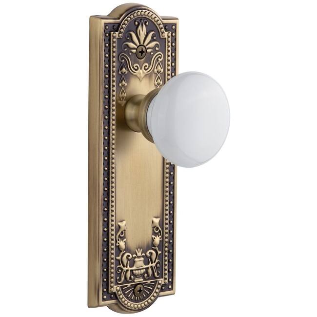 Grandeur Parthenon Solid Brass Rose Single Dummy Door Knob with Hyde - Vintage Brass