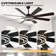 preview thumbnail 54 of 118, 20"/24"/72" Oaks Aura Cotti Low Profile Dimmable Smart Ceiling Fan with Lights 6-Speed Flush Mount Modern Remote
