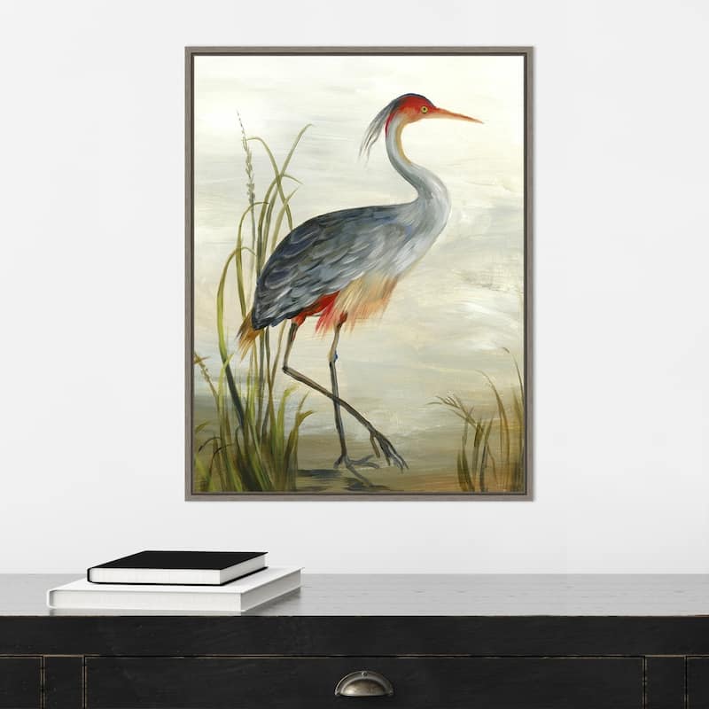 Canvas Art Framed 'Grey Heron' by Aimee Wilson