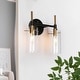 preview thumbnail 14 of 20, Modern Black Gold Bathroom Vanity Light Dimmable Wall Sconces with Cylinder Glass 2-Light