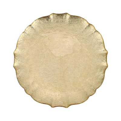 viva by VIETRI Baroque Glass Gold Dinner Plate